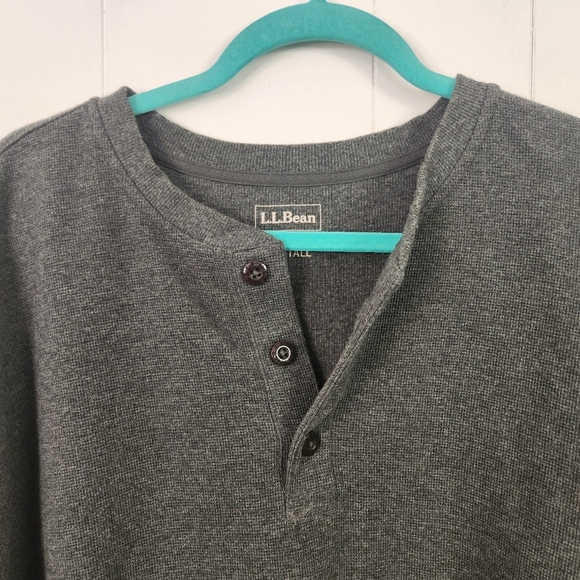 L.L. Bean Men's Unshrinkable Waffle Henley Long-Sleeve Traditional Fit XL Tall - Picture 4 of 9